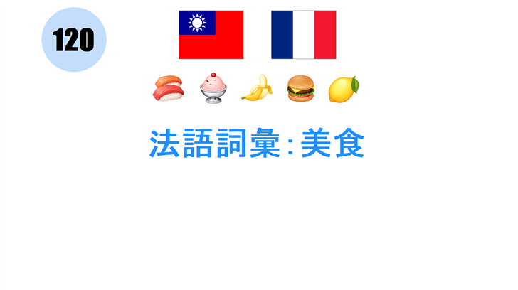 法語詞彙：美食